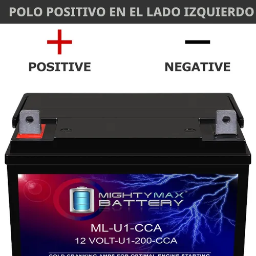 Miniatura 4 de ML-U1-CCA - Batería SLA AGM recargable de 12 voltios, 200 CCA, terminal de tuerca y perno (NB)