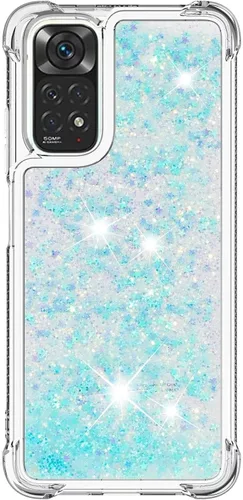 Miniatura 61 de Glitter Sparkle Moving Quicksand Flowing Cover para Xiaomi Redmi Note 10S Bling Liquid Clear Star Heart Silicona Bumper Funda transparente de goma a