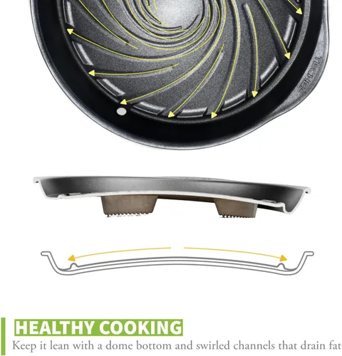 Miniatura 4 de TECHEF - Sartén antiadherente coreana para barbacoa, sartén KBBQ, sin PFOA, apto para horno lavavajillas, fabricado en Corea (negro)
