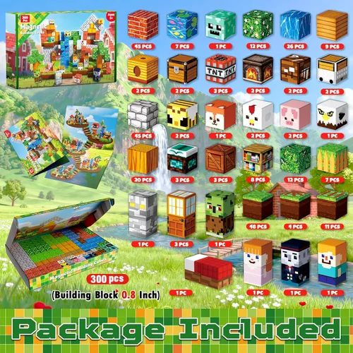 Miniatura 2 de Annexfun 300 unidades de bloques magnéticos - Bloques magnéticos de construcción, imanes apilables para niños, juguete sensorial para STEM