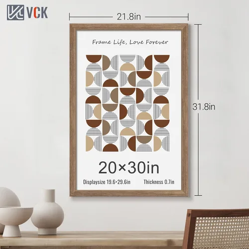 Miniatura 305 de VCK Marcos para póster de madera maciza de 22.375 x 34 pulgadas, marco de fotos A1 negro con montaje en pared, paquete de 3