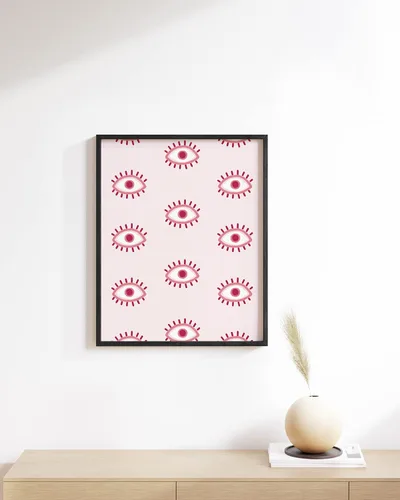 Miniatura 5 de Haus & Hues - Póster artístico de mal de ojo rosa para decoración de pared de habitación, póster estético moderno VSCO para niñas adolescentes Ojos