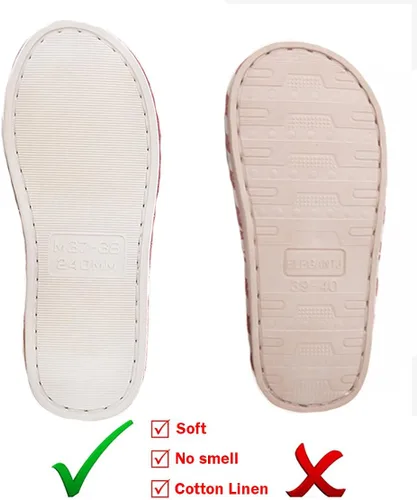 Miniatura 5 de Pantuflas unisex de algodón lavables con punta abierta para el hogar, zapatos de interior informales, de lino suave, suela antideslizante