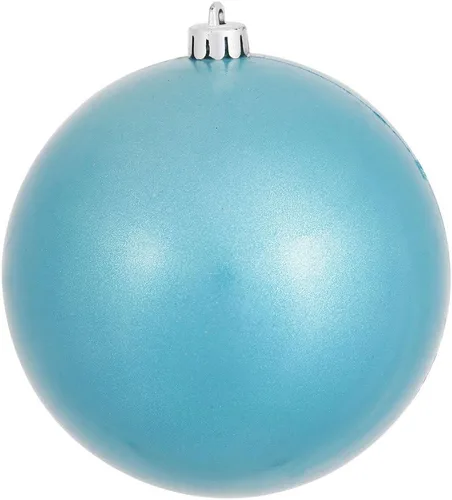 Miniatura 46 de Vickerman Adorno de bola de Navidad inastillable con acabado de lentejuelas con tapa perforada, 6 por bolsa, 4 pulgadas, color negro