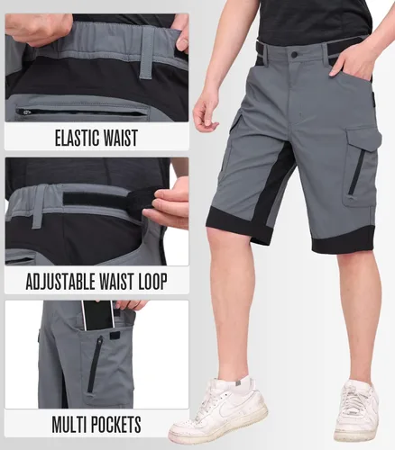 Miniatura 4 de WORK IDEA Pantalones cortos de senderismo para hombre, resistentes al agua, ligeros, para senderismo