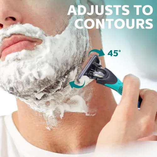 Miniatura 6 de 50 piezas de maquinillas de afeitar desechables para hombres a granel, 3 cuchillas para hombres para piel sensible, afeitado cómodo