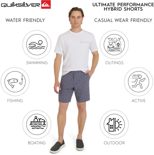 Miniatura 3 de Quiksilver Men's Regular Fit Fixed Waist Water Friendly Active Hybrid Shorts