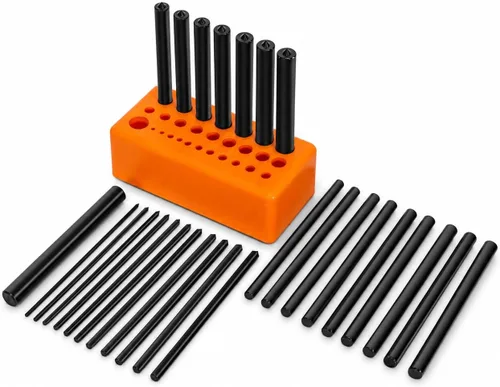 Stark USA Juego de 28 piezas de punzones de transferencia central (3/32" a 1/2") para fabricantes de herramientas, mecánico de acero aleado tratado