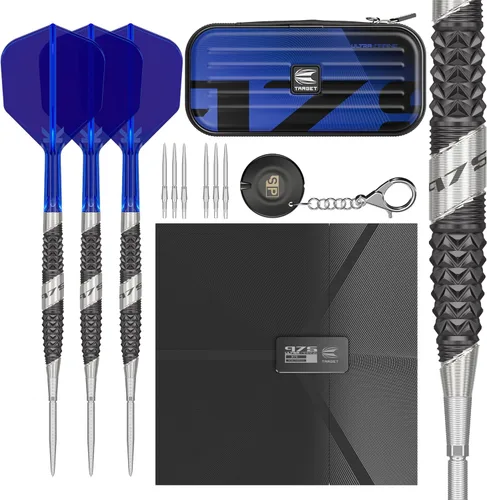 Miniatura 6 de Target Darts 975 Ultra Marine - Juego de dardos con punta de acero de tungsteno 97.5%, dardos de punta suiza con vuelo y eje integrados K-Flex