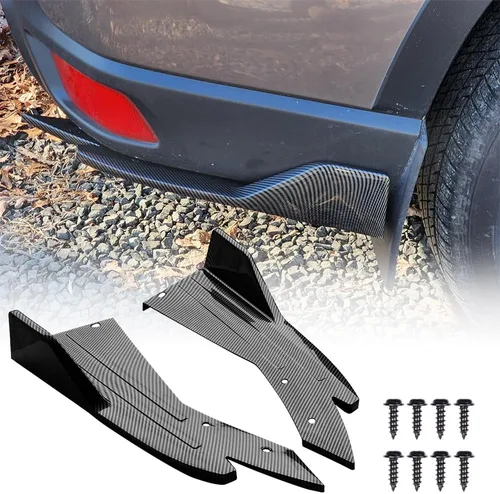 Miniatura 2 de JSCARLIFE Borde de parachoques trasero de automóvil, protector universal de ABS, borde protector de parachoques de alerón, falda lateral