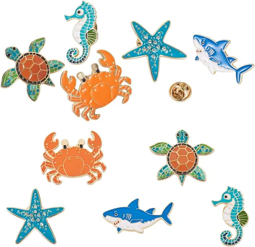 Miniatura 202 de Pandahall - Broches esmaltados de aleación con varios temas, broche de solapa, juego de pines esmaltados