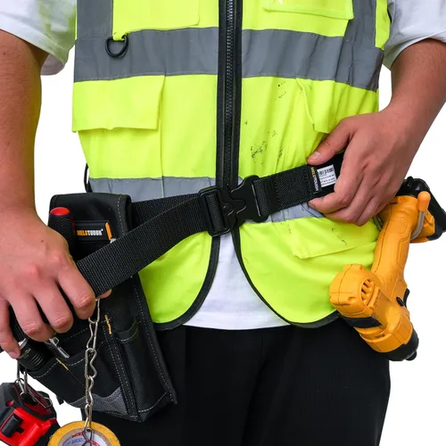 Miniatura 6 de MELOTOUGH Cinturón de Herramientas de Liberación Rápida de 1.5 Pulgadas con Correa de Tela para Trabajo con Hebilla de Metal Resistente para Bolsa