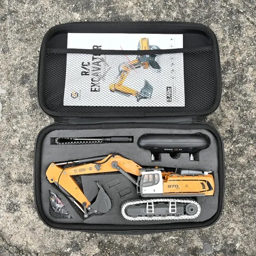 Miniatura 5 de KidsFaves Excavadora de Control Remoto de Grado Profesional para Adultos Modelo de Construcción RC a Micro-Escala de Metal con Sistema de Excavación