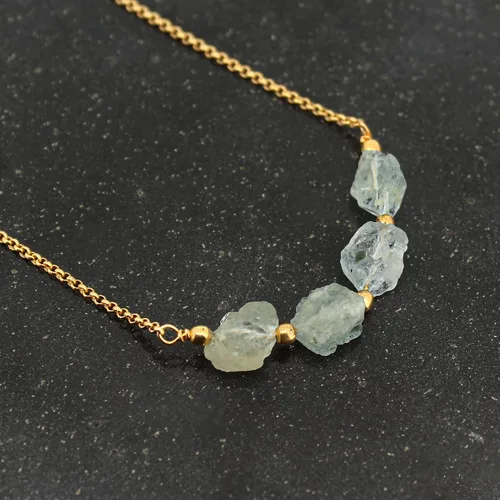 Miniatura 3 de Gempires Natural Raw Bar Crystals Pendant Necklace Handmade Jewelry 22 inch Adjustable Chain