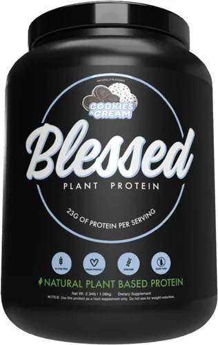 BLESSED Proteína vegana en polvo - Reemplazo de comida en polvo de proteína a base de plantas, 23g de proteína de guisante en polvo, sin lácteos,
