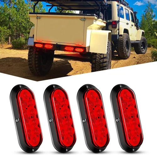 Miniatura 17 de Nilight Luz trasera LED ovalada de 6 pulgadas para remolque, roja, blanca y ámbar, 6 piezas, impermeable, parada, freno, señales de giro, reversa