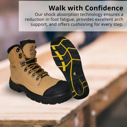 Miniatura 7 de WOLF Work Boot 100% Waterproof Genuine Leather Oil, Impact, Compression & Puncture Resistant Electrical Hazards Non-Slip Sole Padded