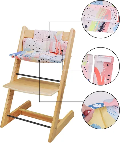 Miniatura 4 de Cojín para Silla Alta, Suave y Cómodo para Cojín de Silla Alta Tripp Trapp, el Conjunto de Cojines para Tripp Trapp lo Hace Más Seguro y Más Cómodo