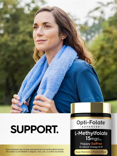 Miniatura 6 de Carlyle L Metilfolato de 15 mg 60 cápsulas con metilo B12 y azafrán Vegano, sin OMG, suplemento sin gluten por Opti-Folate