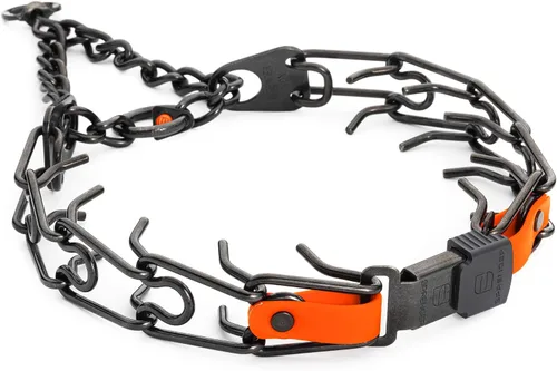 Miniatura 25 de Collar para Perro Herm Sprenger de Acero Inoxidable Negro con Hebilla de Liberación Rápida ClicLock y Inserción de Biothane Collar de Entrenamiento