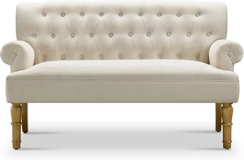 Miniatura 9 de Rosevera Drennan Loveseat - Sofá para sala de estar, lino, color ceniza
