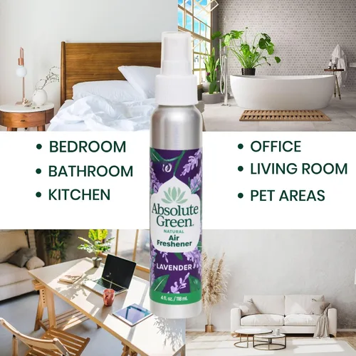 Miniatura 6 de Absolute Green Ambientador 100% natural en aerosol, no tóxico, ecológico, seguro en casa, alimentos, niños y mascotas, eliminador de olores