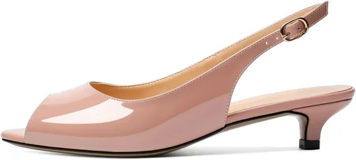 Miniatura 2 de Zamikoo Sandalias de tacón bajo para mujer con tacón bajo de 1.5 pulgadas, zapatos de vestir con puntera abierta, para fiesta, baile de graduación