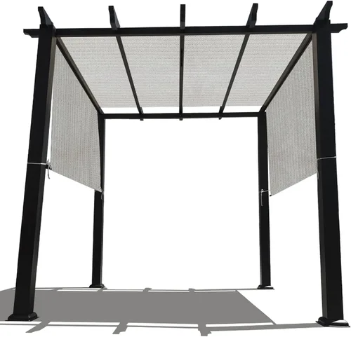 Miniatura 9 de Toldo de repuesto universal para pérgola con tela de polietileno de alta densidad transpirable y bolsillos para barra para pérgola de 10 x 10 pies