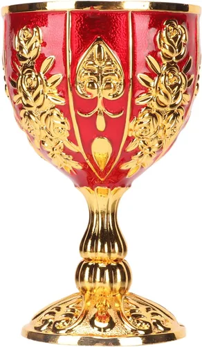 Miniatura 5 de Cáliz dorado vintage dorado de 4 pulgadas, aleación de zinc sólida retro en relieve, elegante taza de proxeneta para banquete de fiesta, 4.1 x 2.5