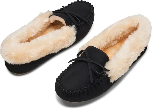 Miniatura 4 de Alpine Swiss Leah - Pantuflas tipo mocasín de piel sintética para mujer