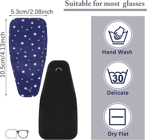 Miniatura 3 de Sosation 10 parches oculares para adultos ojo derecho izquierdo, parche ocular para gafas, estilos mixtos