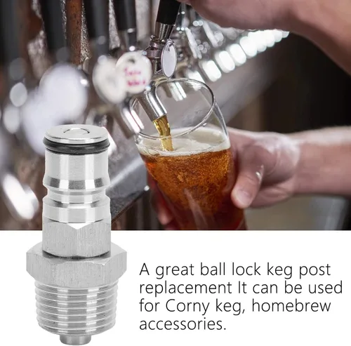 Miniatura 5 de TOPINCN Ball Lock Post 18 Ball Lock Adapter Lock Post Lock Male 1/2In Npt Kit Adaptador de rosca con para barriles Kegging