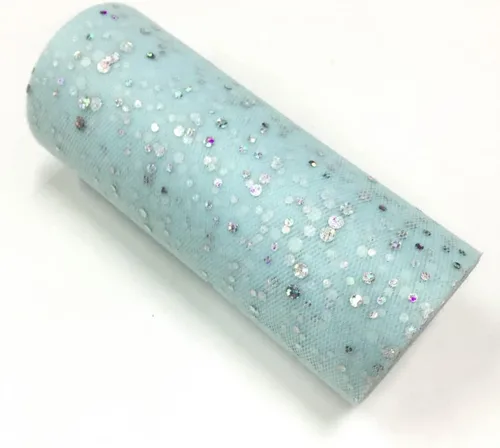 Miniatura 12 de Rollo de tul con lentejuelas con purpurina, decoración de boda, suministros de organza para fiestas de cumpleaños, carrete de tela, vestido tutú