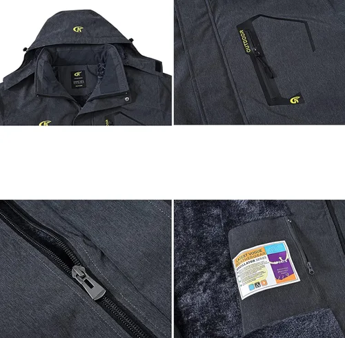 Miniatura 3 de QPNGRP Mens Waterproof Ski Snowboard Jacket Windproof Winter Snow Coat