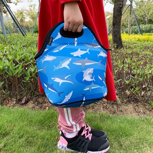 Miniatura 6 de FlowFly Lonchera de neopreno para niños, bolsa suave aislada, mini bolsa térmica para comidas, kit para niños, niñas, hombres, mujeres, escuela