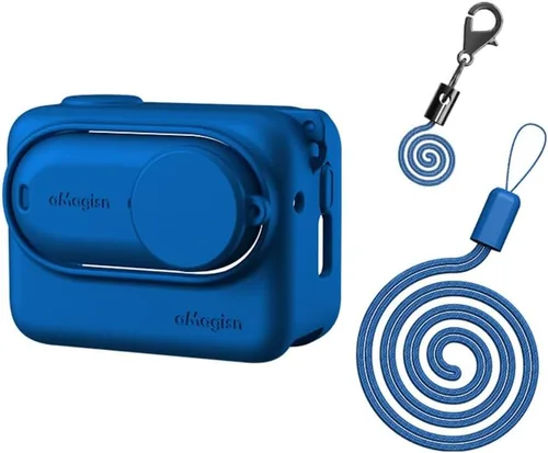Miniatura 9 de Funda protectora de silicona para cámara Insta360 GO 3 + cápsula de acción viene con cuerda para colgar el cuello (negro)
