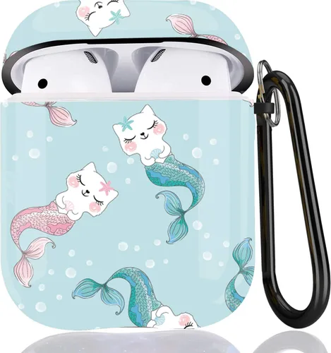 Miniatura 5 de Funda protectora rígida con estampado de animales compatible con AirPods 2/1 generación de piel portátil y a prueba de golpes para mujeres, niñas