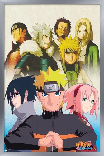 Miniatura 15 de Trends International Naruto Shippuden - Póster de pared de arte clave, 14.725 x 22.375 pulgadas, versión enmarcada de madera de granero