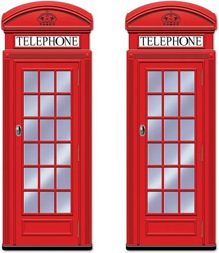 Beistle Telón de fondo rojo para fotos, 5 pies de alto, juego de 2 – Decoración de pared británica internacional, decoración de corte de Inglaterra