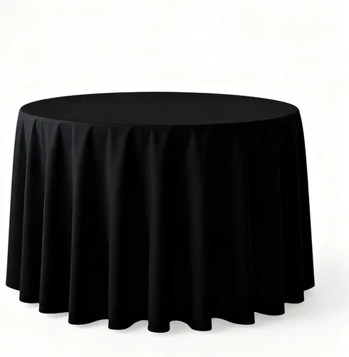 Miniatura 28 de Surmente Mantel cuadrado para mesas cuadradas o redondas, 100% poliéster, 52 x 52 pulgadas, mantel para bodas, banquetes o restaurantes (negro)