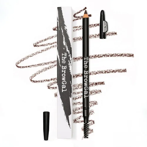 Miniatura 11 de The BrowGal - 3 en 1, lápiz de cejas delgado - 06 con tapa afiladora y cepillo de carrete - Dibuja pequeños pelos de cejas y rellenos en áreas Rubio