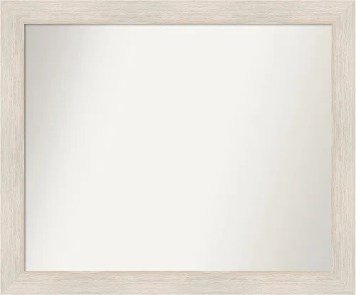 Amanti Art Espejo de baño blanco para sobre el fregadero, 34 x 41 pulgadas, espejo de tocador rectangular de madera blanca lavado a medida, marco de