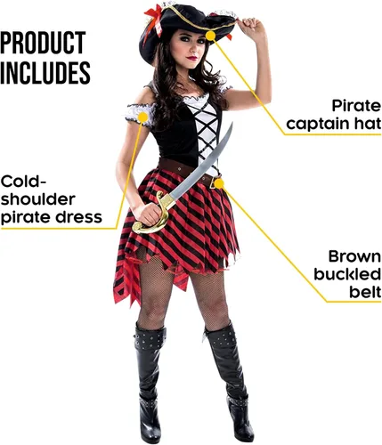 Miniatura 2 de Morph Women's Adult Pirate Costume, Women's Adult Pirate Costume, Women's Pirate Costume, Women's Pirate Costume, Women's Pirate Costume, Halloween