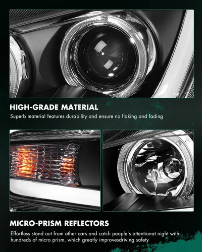 Miniatura 6 de SCITOO Faros delanteros para 2008 2009 2010 2011 2012 2013 2014 2015 2016 2017 para Mitsubishi Lancer par conjunto de faros delanteros carcasa negra