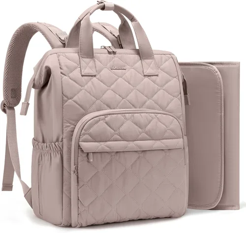 Miniatura 10 de LOVEVOOK Mochila pequeña para pañales, mini bolsa de bebé para niña y niño con cambiador, mochila para pañales para mamá papá con hebillas para Negro