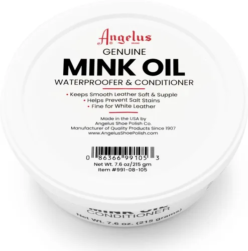 Angelus Aceite de visón para botas de cuero, 7.6 onzas, acondicionador de cuero natural, limpiador, impermeable, suaviza y restaura, fabricado en
