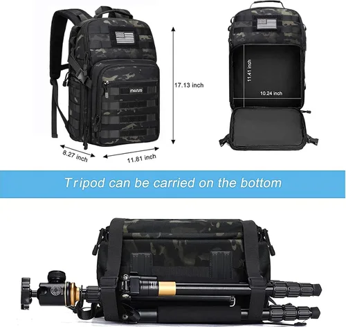 Miniatura 4 de MOSISO Mochila para cámaras réflex digital de un solo objetivo, réflex de un solo objetivo o sin espejo, estuche táctico para cámara de fotografía