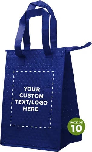 Miniatura 17 de DISCOUNT PROMOS Juego de 10/50/100 bolsas de almuerzo con aislamiento con cremallera, paquete personalizado a granel perfectas para el trabajo