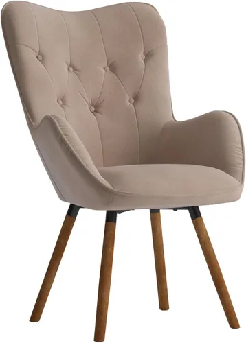 Miniatura 5 de Roundhill Furniture - Silla decorativa doarnin contemporánea de terciopelo sedoso con respaldo de botones, Tela, Chocolate
