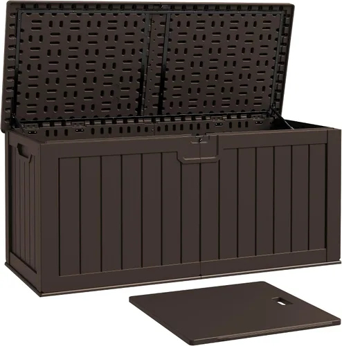 Miniatura 25 de Patiowell Caja de resina de 30 galones, caja de almacenamiento al aire libre para muebles de patio, entregas, suministros de piscina, impermeable